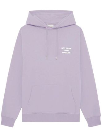 Dr&ocirc;le de Monsieur Relaxed-Fit Lavender Hoodie with Slogan Detail