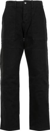 Marcelo Burlon Rechte Katoenen Broek - Heren - Straight fit broeken - Zwart - M - Katoen - Broeken
