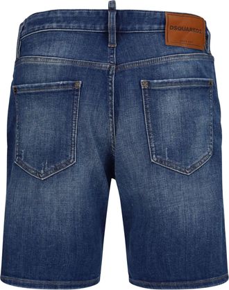 Dsquared2 Mens Marine Short Denim Bermuda Navy Blue Cotton; Polyester; Elastane