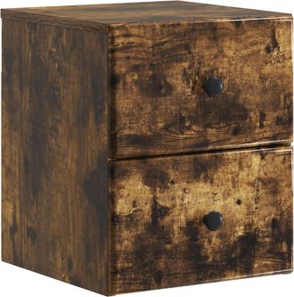 vidaXL Mesita De Noche De Pared Roble Ahumado 34,5 X 33 X 40 Cm Vidaxl