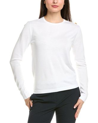 St. John Solid Jersey Knit Sweater