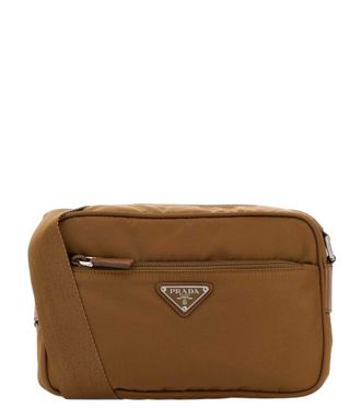 Prada Brown Logo Small Crossbody Bag