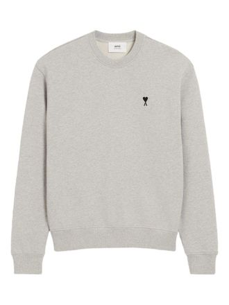 Ami Relaxed Fit Light Grey Crew Neck Sweater