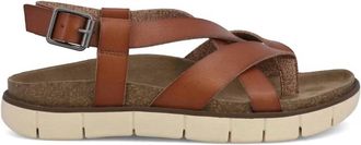 Mia Shoes Womens Elain Leather Strappy Sandal In Brown