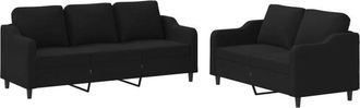 vidaXL Vidaxl - Juego De Sof&aacute;s Con Cojines 2 Piezas Tela Negro
