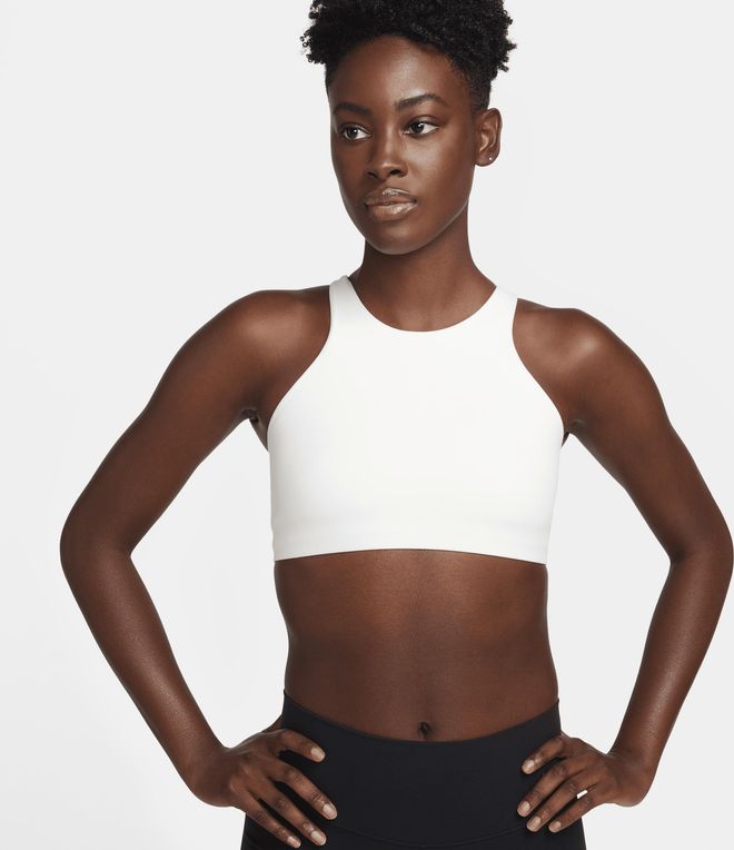 Womens One Medium-Support Lightly Lined Sports Bra in White | FN2698-133