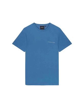 Lyle & Scott Mens Lyle & Scott Embroidered Logo Riveria Blue T Shirt - Size: 38