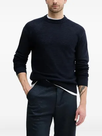 BOSS textured sweater - men - Cotton - M - Blue