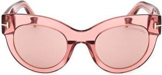 Tom Ford Lucilla 51mm Gradient Cat Eye Sunglasses in Shiny Rose /Pink Gold at Nordstrom Rack