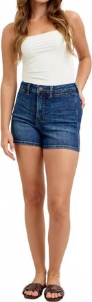 Judy Blue High Waist Tummy Control Slim Denim Short In Blue