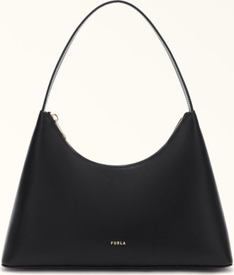 Furla Diamante Borsa A Spalla S Nero Nero Pelle Di Vitello Sidney Donna