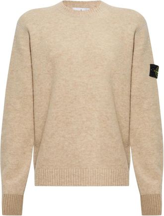 Stone Island Crew Neck Sweater - Heren - Ronde hals truien - Beige - S - Wol - Truien & Vesten