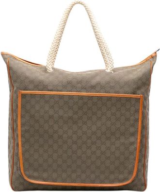 Gucci Pre-owned Tote Bags, female, Brown, Size: ONE SIZE Pre-owned Large Tote Bag