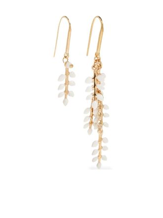 Isabel Marant leaf drop earrings - Gold