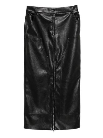 Msgm Gonna skirt - women - Polyester/Viscose/Polyester/Cotton/Other Fabrics/stainless steel - 36 - Black