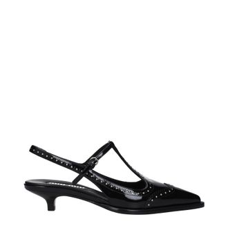 Miu Miu Mujers Sandalias Piel Negro/Marfil