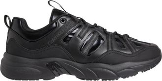 Calvin Klein Jeans Retro Tennisschoenen - Heren - Sneakers - Zwart - 46 EU - Leer - Schoenen