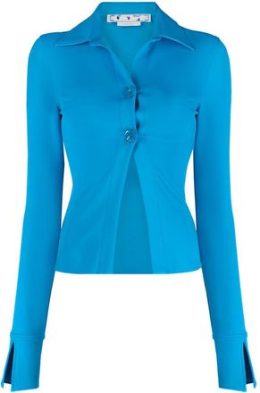 Off-white Sleek long-sleeved shirt - women - Elastane/Polyamide - 40 - Blue