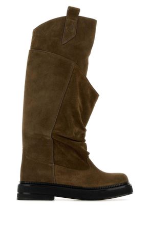 The Attico Mud Suede Passeggiata Boots