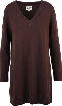 MC2 Saint Barth Lange gebreide jurk - Dames - Kleedjes - Bruin - M - Wol - Kleedjes