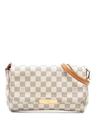 Louis Vuitton Borsa a tracolla Favourite MM in tela Damier Azur 2016 - Bianco