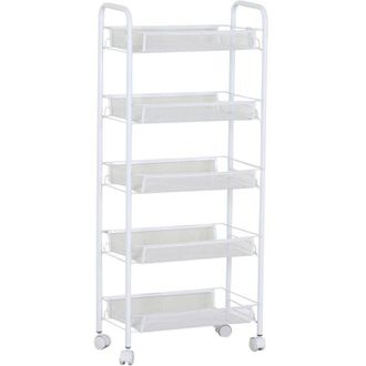 Regalos Miguel Almacenaje - Carrito Verdulero 5 Estantes Kitchen - Blanco