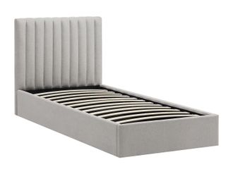 Vente-Unique Letto Con Contenitore 90 X 200 Cm Tessuto Grigio Chiaro - Saraneli