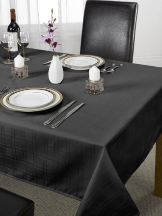 Emma Barclay Chequers - Jacquard Table Cloth in Black - 70x108 (178x274cm) - Emma Barclay | TJ Hughes