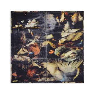 Maison Margiela Accessoires, Dames, Veelkleurig, ONE Size, Birds Silk Foulard Square 90
