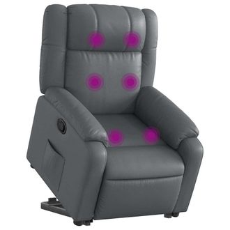 vidaXL Vidaxl - Sill&oacute;n Reclinable De Masaje De Pie Cuero Artificial Gris
