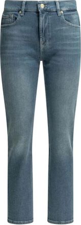 7 For All Mankind Vaqueros Rectos de Tiro Alto - Jeans - Mujer - Azul - W25