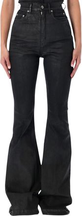 Rick Owens Black Flared High Rise Jeans