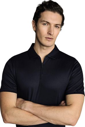 CHARLES TYRWHITT Plain Short Sleeve Zip Jersey Polo