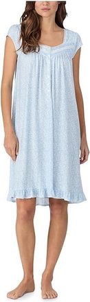 Eileen West Cotton Knit Cap Sleeve Short Gown Womens Jumpsuit & Rompers One Piece Aqua Ground Ditsy : XL