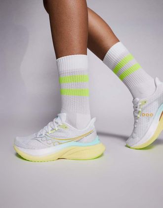 Saucony Endorphin Speed 5 - Sneakers da corsa bianche e gialle-Bianco