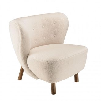 Macabane Sill&oacute;n de rizo crudo, respaldo redondeado acolchado