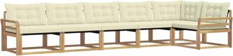 vidaXL Conjunto De Sof&aacute;s De Exterior 6 Uds. Blanco Y Crema Vidaxl