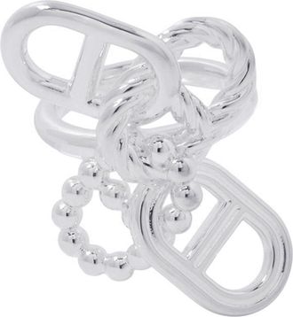 Herm&egrave;s Silver 925 Band Ring (Pre-Owned)