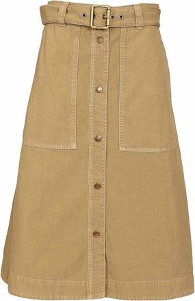 Moncler Cotton Midi Skirt With Belt