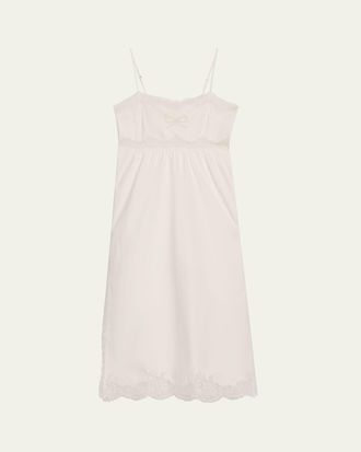 LoveShackFancy Vinca Lace-Trim Midi Dress