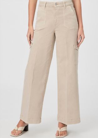 Paige Cargo High Waist Pant In Beige