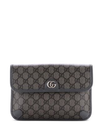 Gucci Ophidia Flap GG Coated Canvas with Leather belt bag - Grey