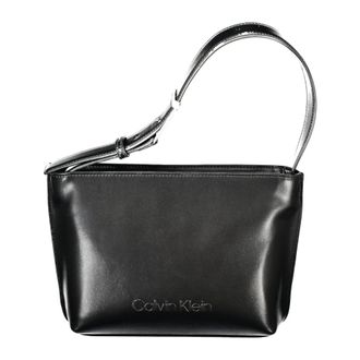 Calvin Klein Shoulder Bags, female, Black, Size: ONE SIZE Black Womens Shoulder Bag with Zip