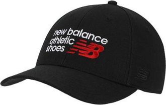 New Balance Unisex 6 Panel Athletics Structured Hat in Nero, Cotone, Taglia OSZ