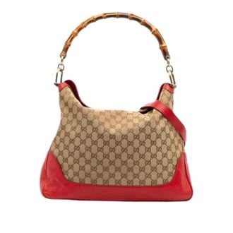 Gucci Pre-owned Shoulder Bags, female, Beige, Size: ONE SIZE Pre-owned Vintage Canvas Shoulder Bag