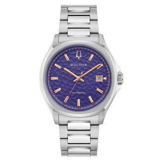Bulova NYC Tony Bennett Automatic Purple Dial Mens Watch 96B484