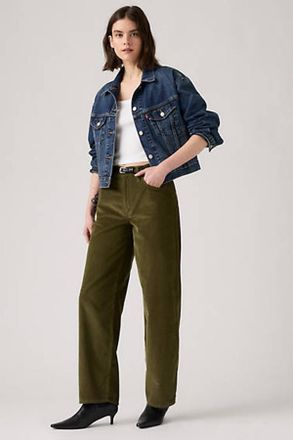 Levi's Pantaloni baggy modelo Dad in velluto a coste - Donna - 24X30 - Verde / Ivy Green