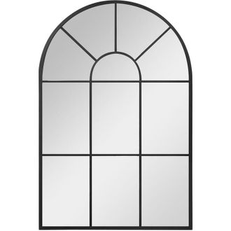 HOMCOM Homcom - Espejo Decorativo De Pared 60x91 Cm Espejo De Ventana De Metal Para Sal&oacute;n Dormitorio Entrada Estilo Moderno Negro