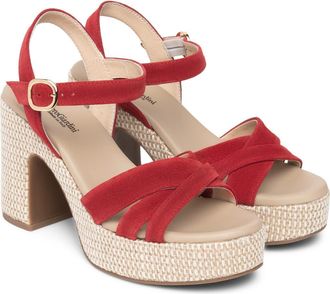 Nero Giardini Ankle Strap Platform Sandal in Cherry at Nordstrom, Size 10Us