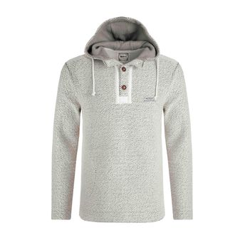 Weird Fish Mens Bakersfield Macaroni Button Neck Hoodie (Ecru) - Size X-Large